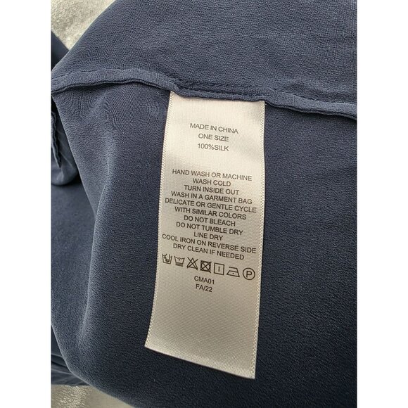 Quince 100% Washable Silk Robe Indigo One Size - Picture 5 of 8